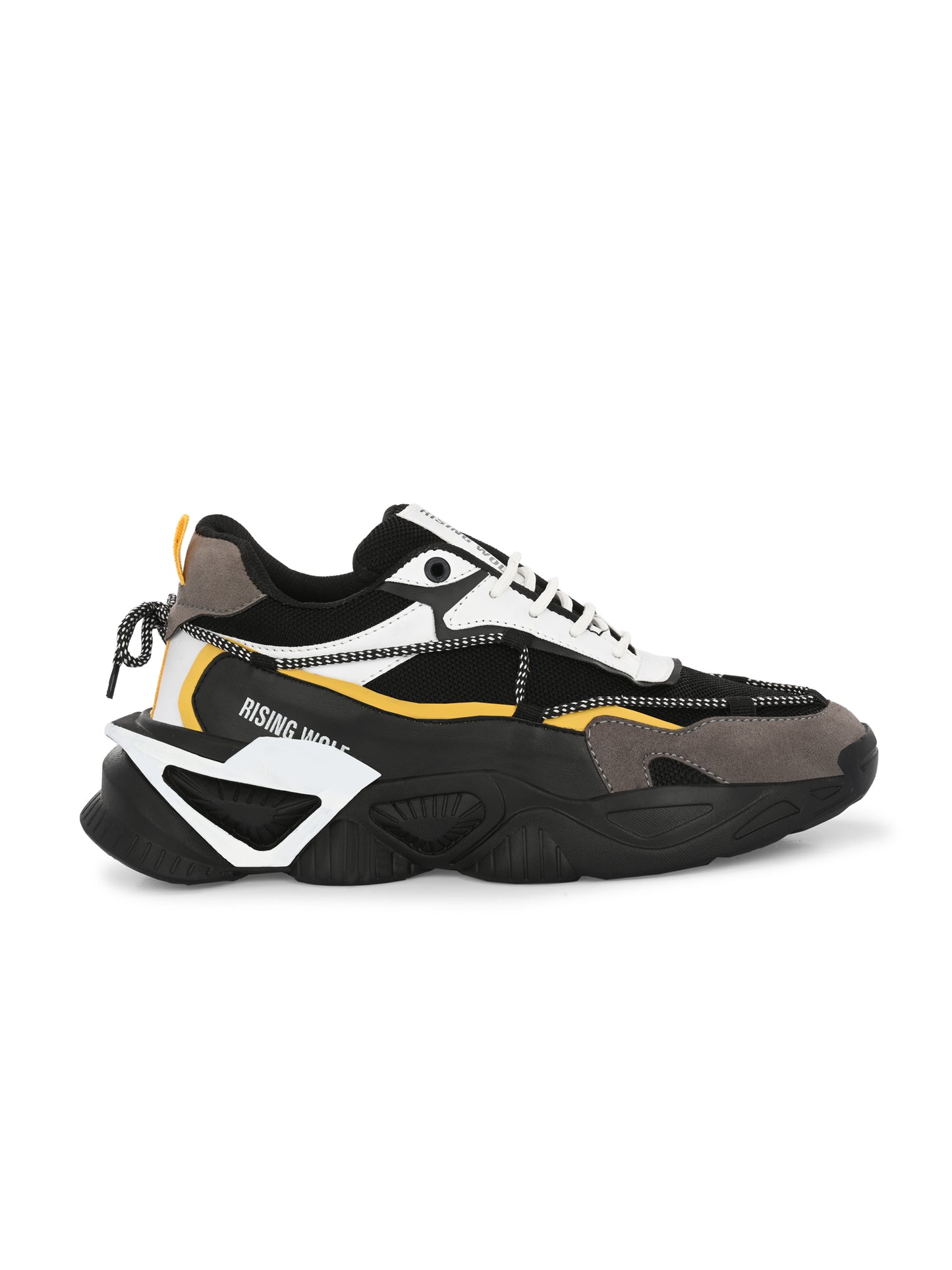 Rising WOLVES Black Flexible Leather Shoes