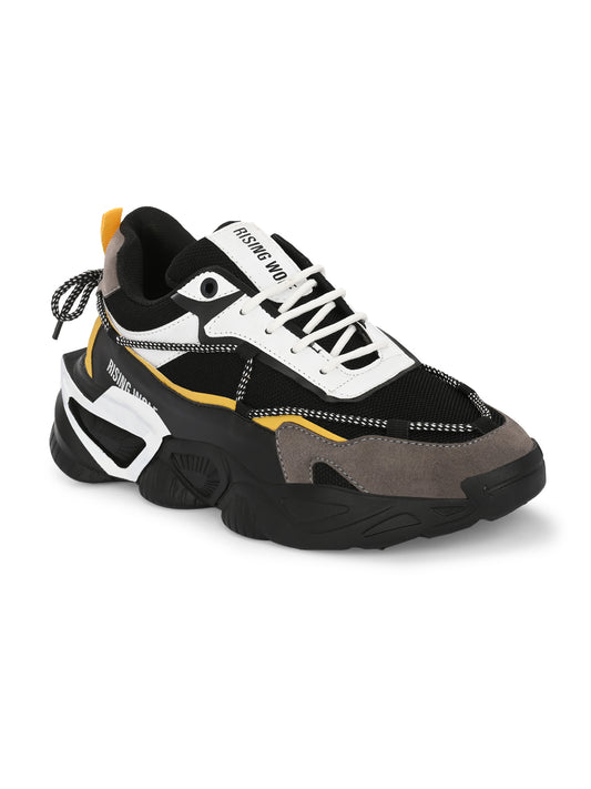 Rising WOLVES Black Flexible Leather Shoes